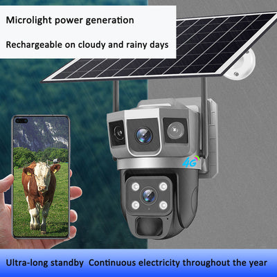 V380PRO-9 Solar powered WiFi Outdoor Waterproof Ball Machine HD Monitoring Camera Remote Uninterrupted Power - Korvel