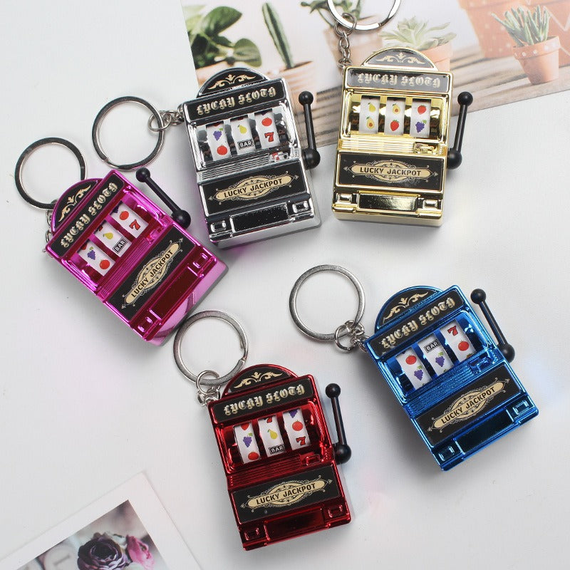 Mini Fruit Machine Keychain Pendant - Fun Slot Game Toy