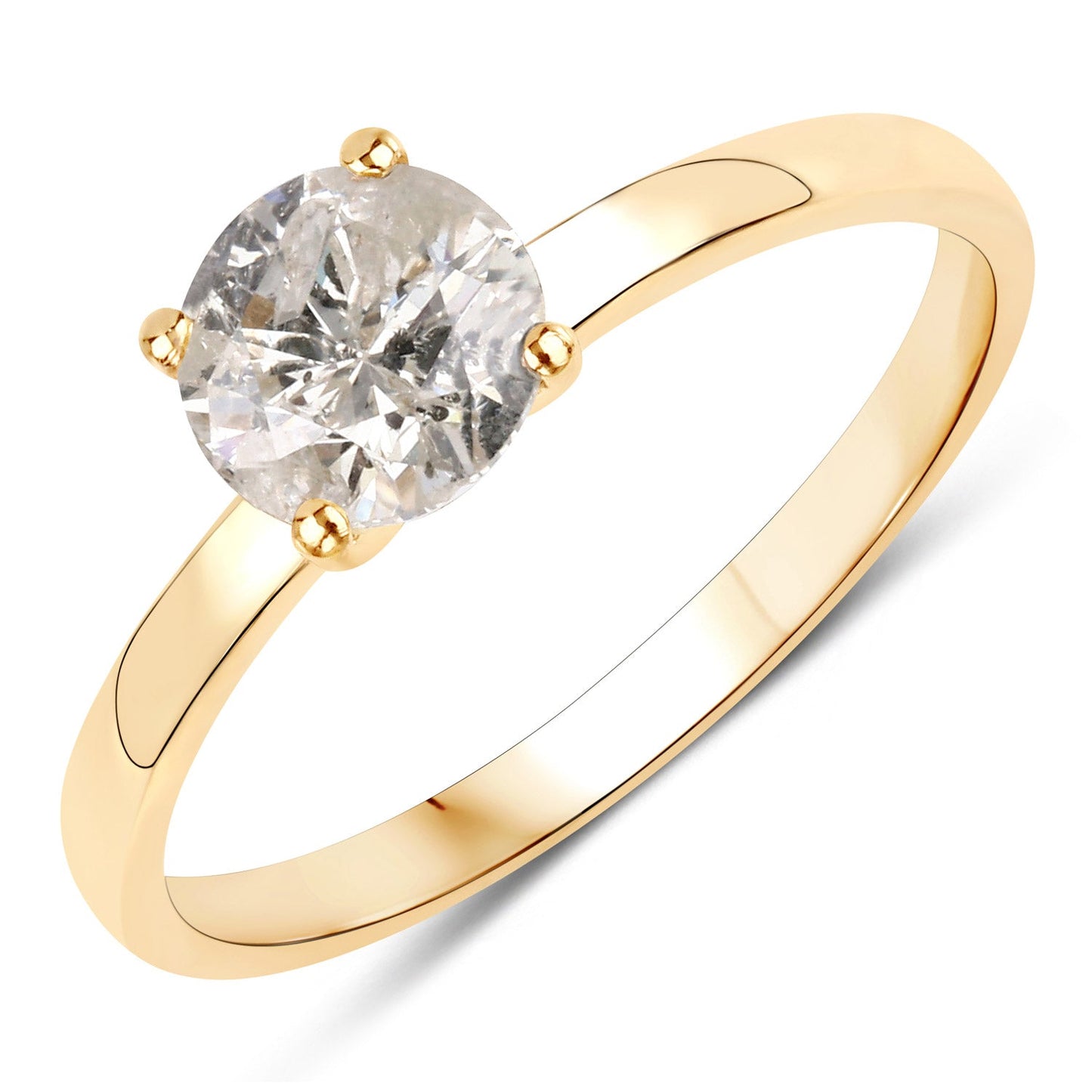 1.02 Carat Genuine TLC Diamond 14K Yellow Gold Engagement Ring
