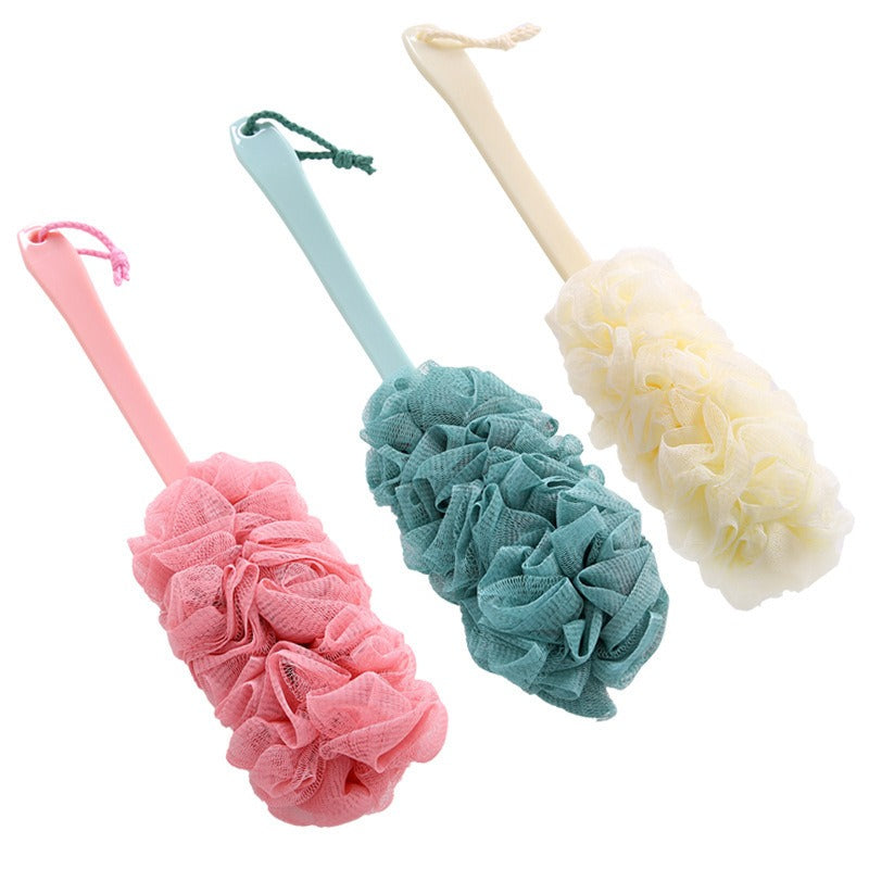 Long handled large bath brush, long handled scrubbing bath tool, flower bath brush, scrubbing bath brush, scrubbing bath ball, s - Korvel