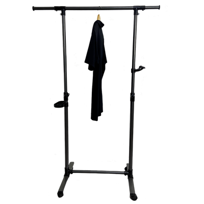 Heavy-Duty Rolling Clothes Hanger with Wheels - Black