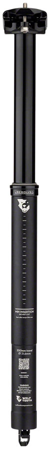 Wolf Tooth Resolve Dropper Seatpost - 31.6mm, 200mm Travel, Black