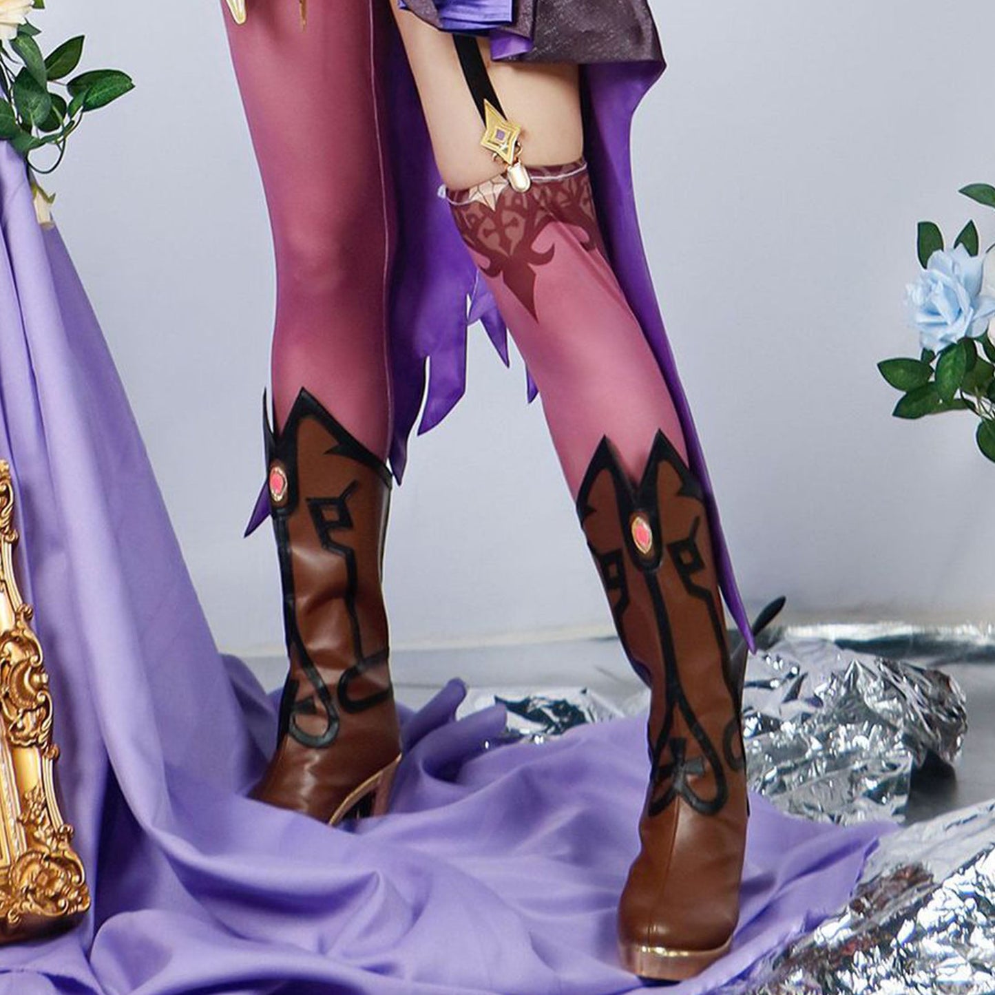 Genshin Impact Fischer cos Clothes Guilty Breaking Imperial Daughter's Original Leather Cospaly Clothing Matching Shoes - Korvel