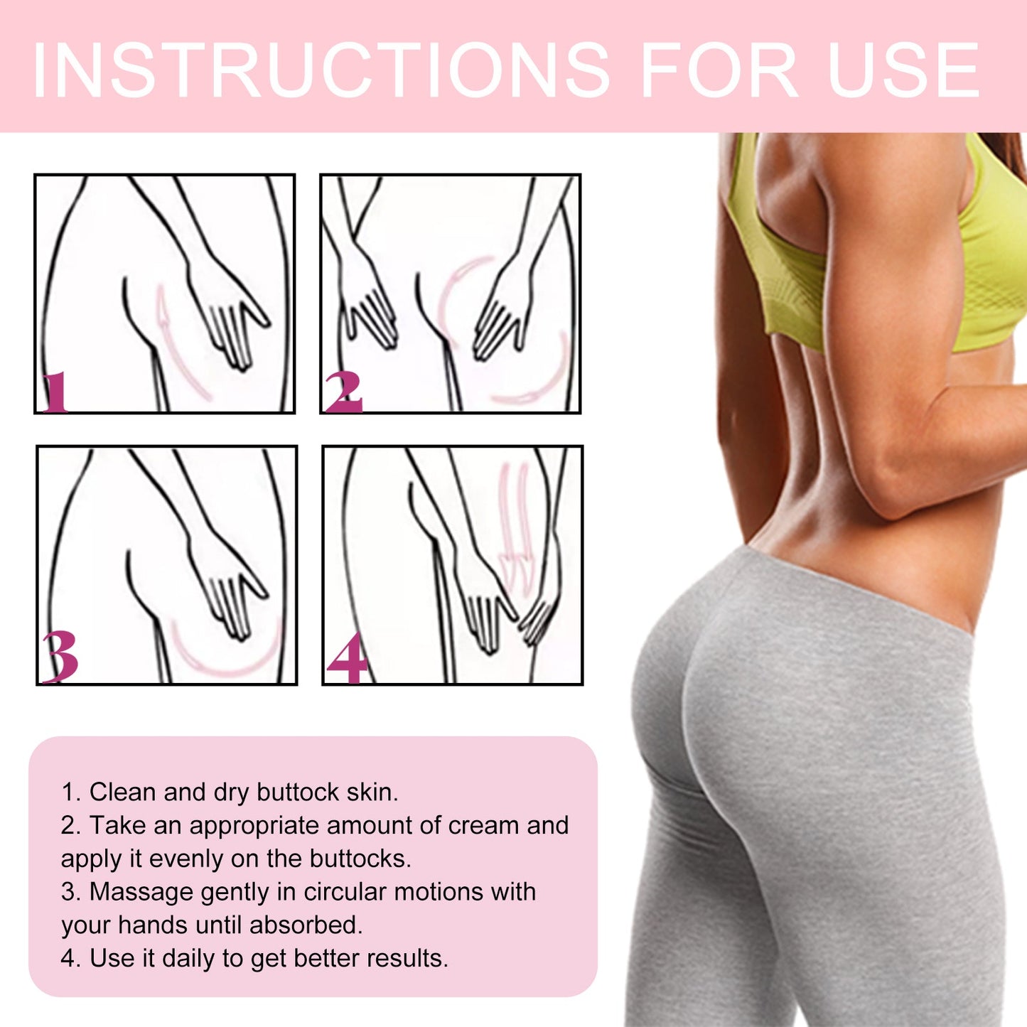 Plumpy Up Cream, Massage Firming Moisturizing Beautiful Buttock Cream - Korvel
