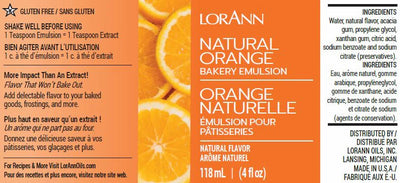 LorAnn Oils Natural Orange Bakery Emulsion, 4 fl. oz