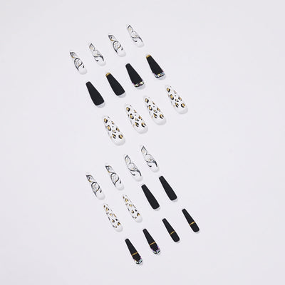 Butterfly Wearing Leopard-Print Nail Piece Scrub Manicure Wearing Nail Patch With Drill Nail Patch - Korvel