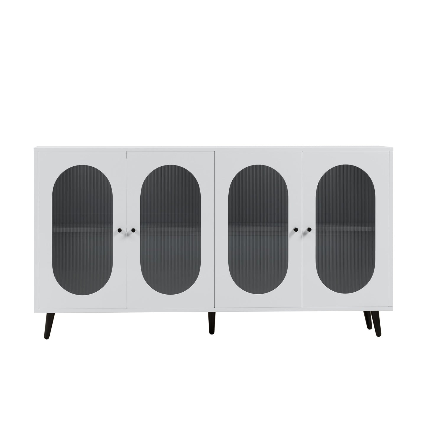 Buffet d'Accent Blanc Moderne avec Portes en Acrylique
