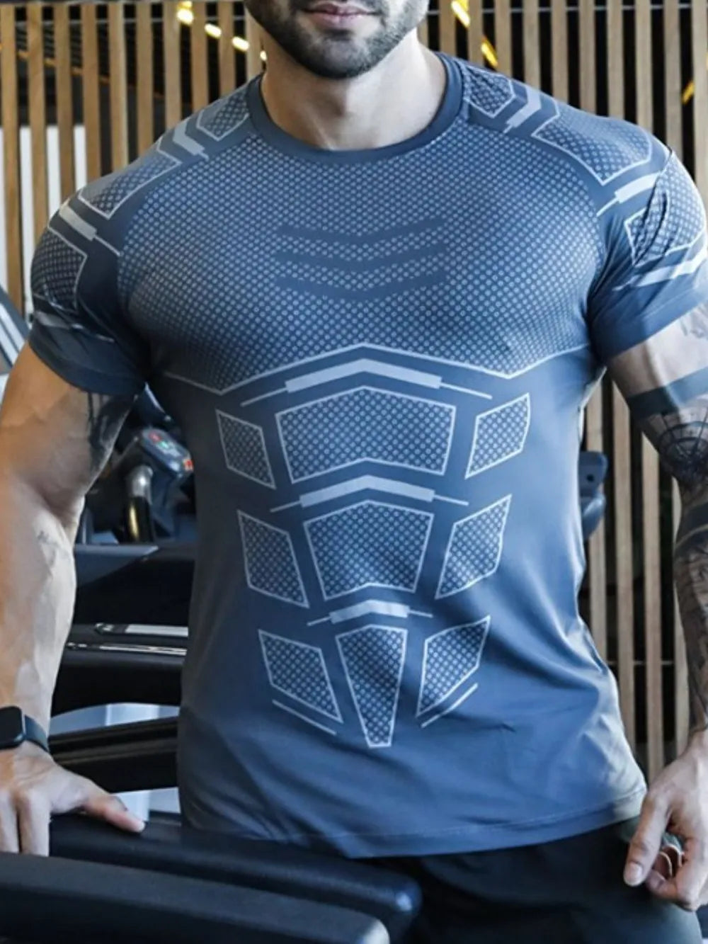 Camiseta de manga corta de cuello redondo para hombres en tallas grandes