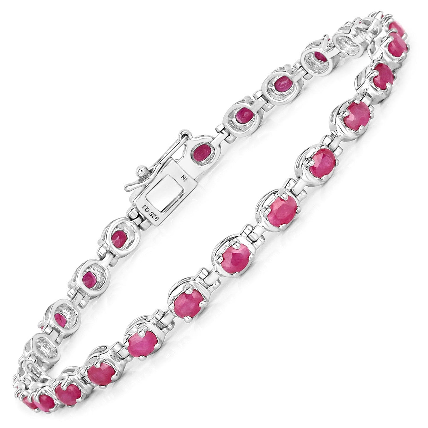 Pulsera de Rubí Genuino de 5.50 Quilates en Plata Esterlina .925