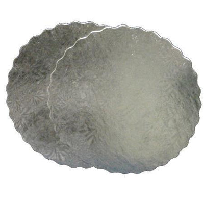 Cake Board - 6" Silver Scallop - Korvel