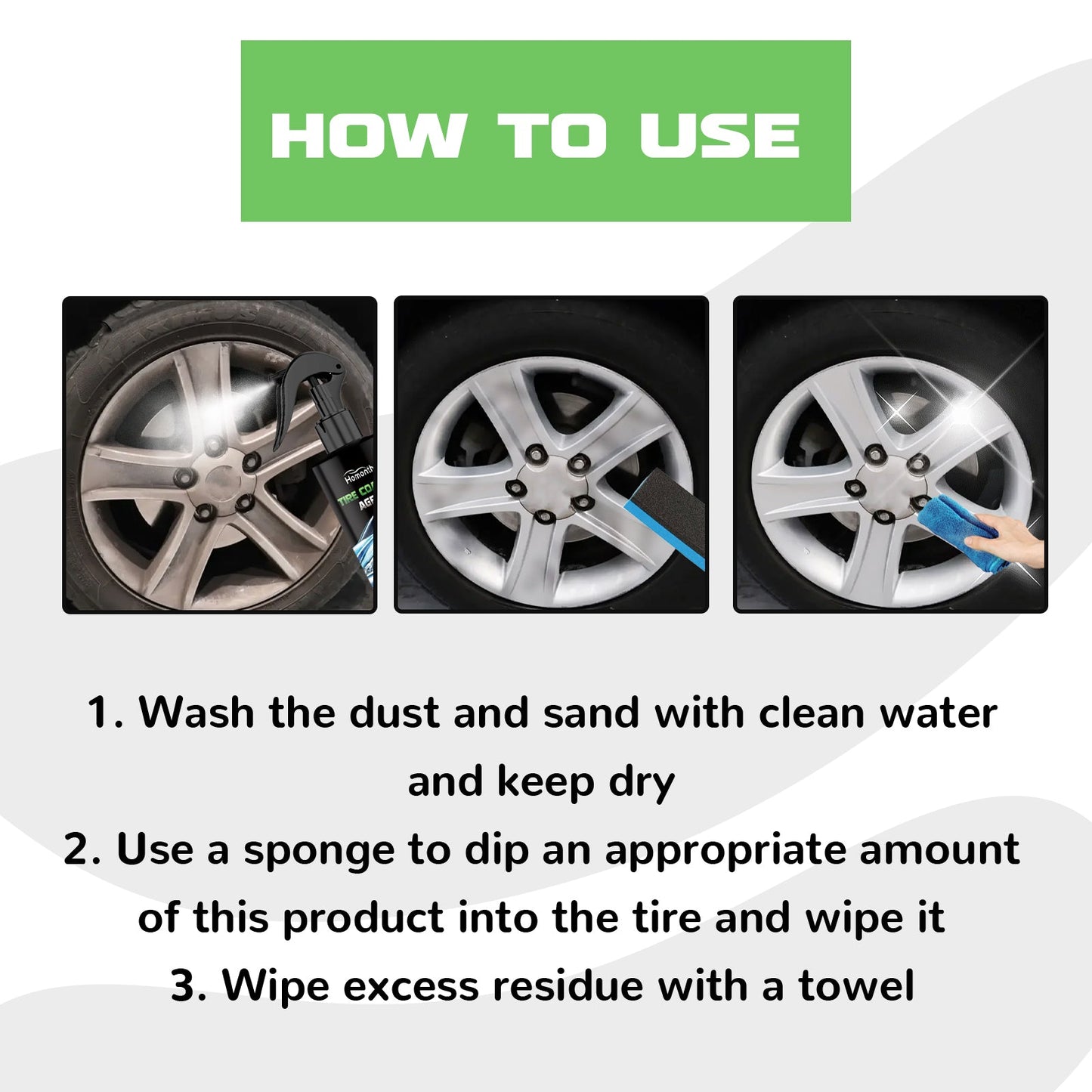 Tire Coating Agent, Automobile Tire Clean Decontamination Anti Aging Renovate Polishing Agent - Korvel