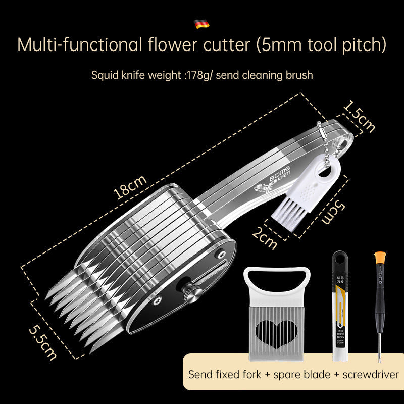 Squid Flower Cutting Knife Scallion Silk Cutting Knife Scalable Carving Tool Chicken Gizzard Waist Flower Knife - Korvel