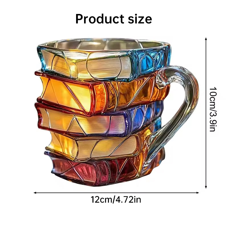 Painted Book Mug - Unique 3D Design for Coffee Lovers