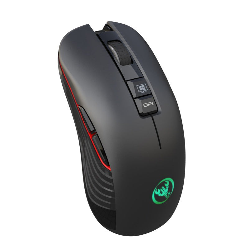 New Rechargeable Wireless Mouse 3600dpi Adjustable Colorful Luminous Gaming Mouse 7D Can Turn Off Lights - Korvel