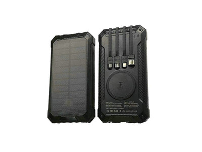 Wireless charging solar power bank 20000 mAh large capacity mobile phone outdoor power bank - Korvel