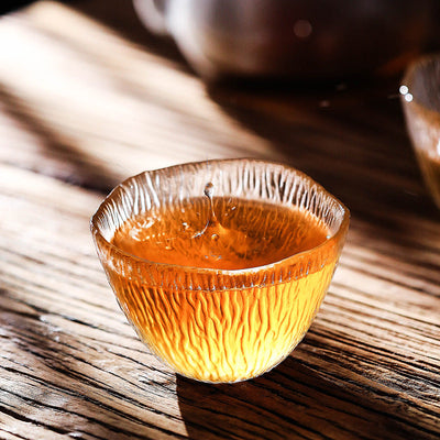Hammer Patterned Heat-Resistant Glass Tea Cup