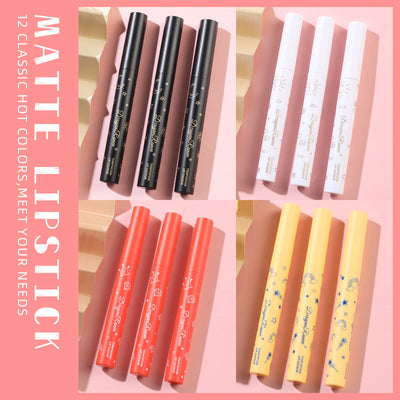 Crayon Lipstick Milk Tea Color Red Bean Paste Color Lip Liner Student Velvet Lipstick Pen Matte Lipstick - Korvel