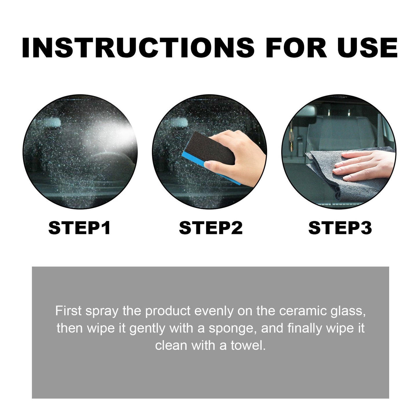 Ceramic Spray Coating, Window Front Windshield Stain Remover Oil Film Cleaner - Korvel