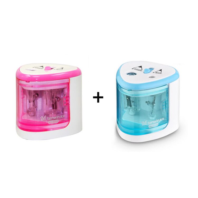 New Automatic pencil sharpener Two-hole Electric Switch Pencil Sharpener stationery Home Office School Supplies - Korvel