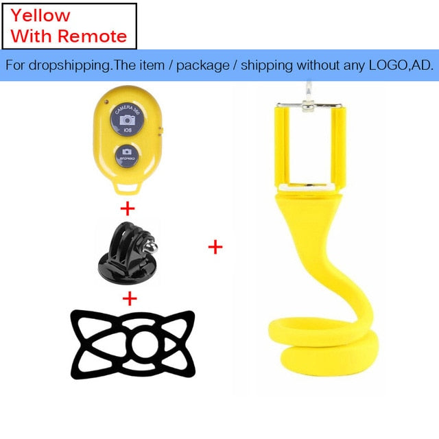 Flexible selfie stick monopod wireless Bluetooth tripod monkey holder for GoPro iPhone camera phone car bicycle universal - Korvel