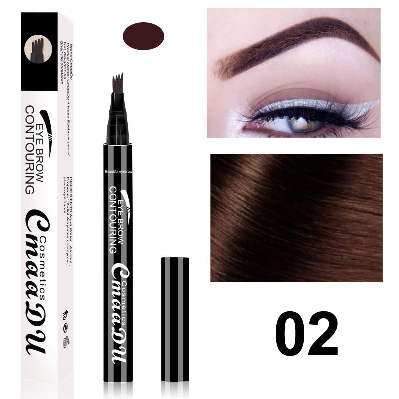 CmaaDu 4 head eyebrow pencil four point eyebrow pencil easy to dry - Korvel