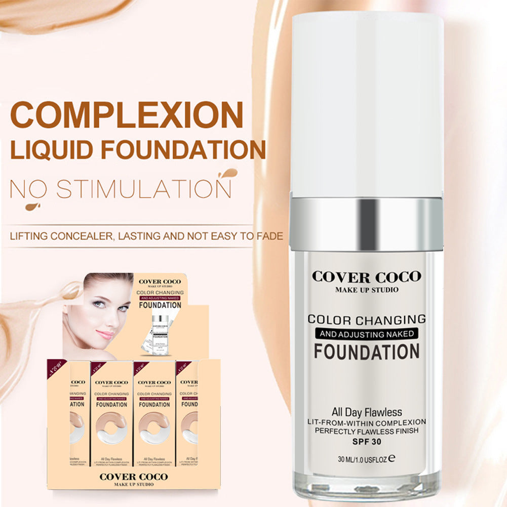 Color Changing Liquid Foundation Temperature Changing Complexion Liquid Foundation Color Changing Brightening Concealer Liquid Bb Cream - Korvel