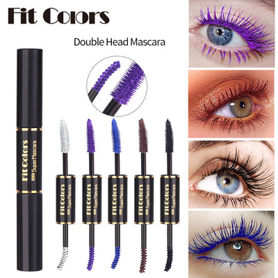 Fit Colors Double-Head Color Mascara Thick Curling Waterproof Not Smudged Multi-White Eyebrow Mascara - Korvel