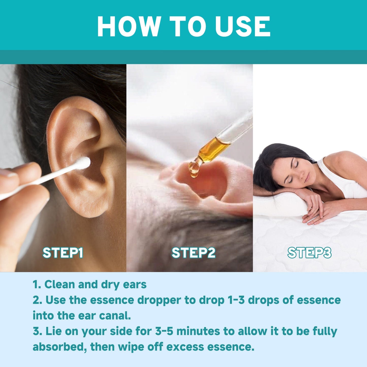Clear Ear Support Elixir, Relieve Tinnitus Ear Discomfort Inner Ear Obstruction Clean Ear Health Care Solution - Korvel