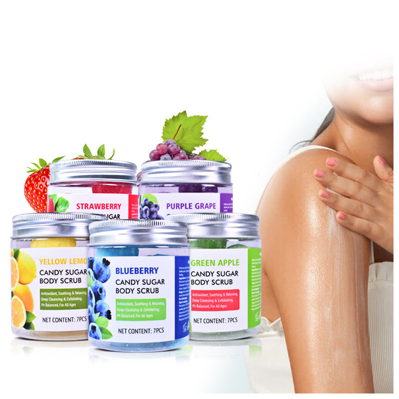 Crème gommante Candy brossée - Gommage au sel de bain parfumé aux fruits
