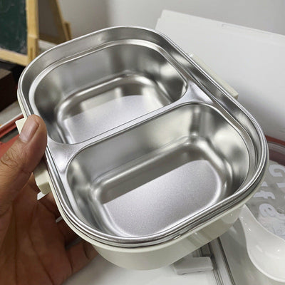 Korean Style Stainless Steel Two Compartment Lunch Box