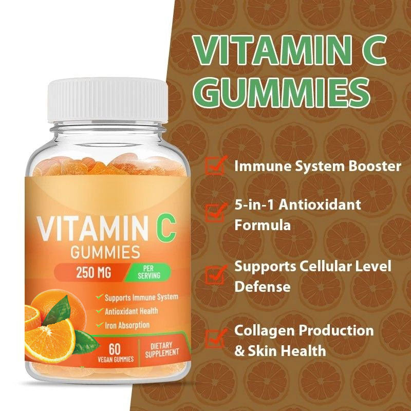 Gomitas de Vitamina C Premium - Sabor Naranja