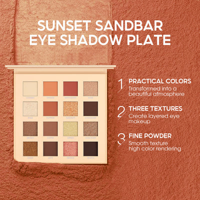 Mee Carney Beauty Makeup 16 Color Eye Shadow Plate Ins Matte Pearl Glitter Pink Earth Color Eye Shadow Plate MC12 - Korvel