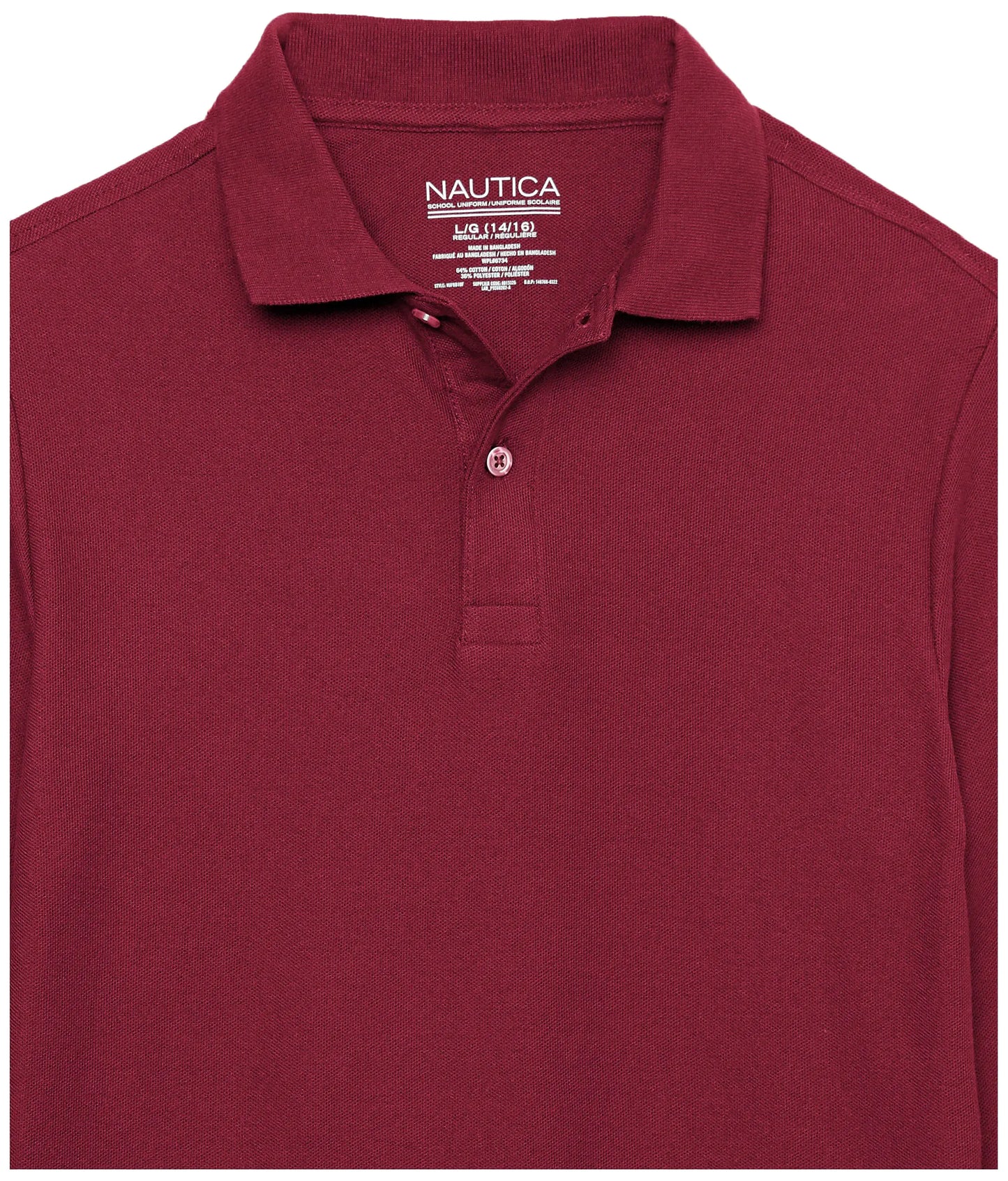 Camisa Polo de Manga Larga para Niños Nautica - Burdeos