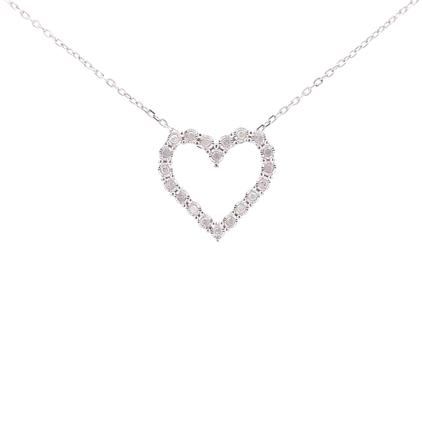 .25ct Diamond Heart Pendant in Sterling Silver