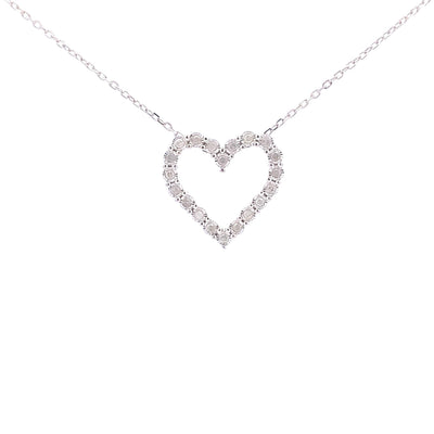 .25ct Diamond Heart Pendant in Sterling Silver
