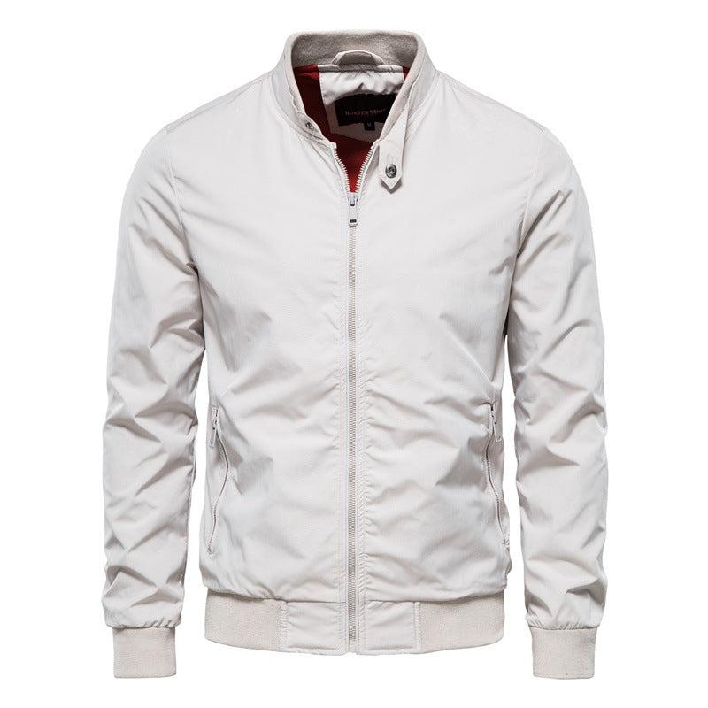 Men's Casual Zip-up Bomber Jacket with Pockets