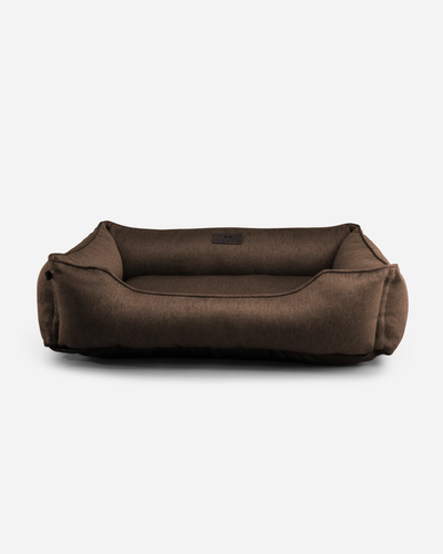Luxurious Cotton Dog Sleeper Bed in Rich Brown