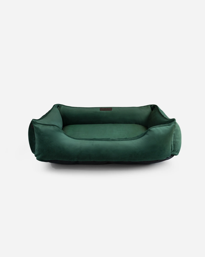 Luxurious Velvet Nesting Dog Bed in Emerald Green