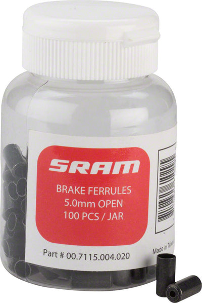 SRAM 5mm Brake Cable Housing Ferrules - 100 Count Jar