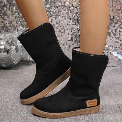 Botas de Nieve de Invierno para Mujer - Cálidas, Antideslizantes, Diseño a Media Pantorrilla