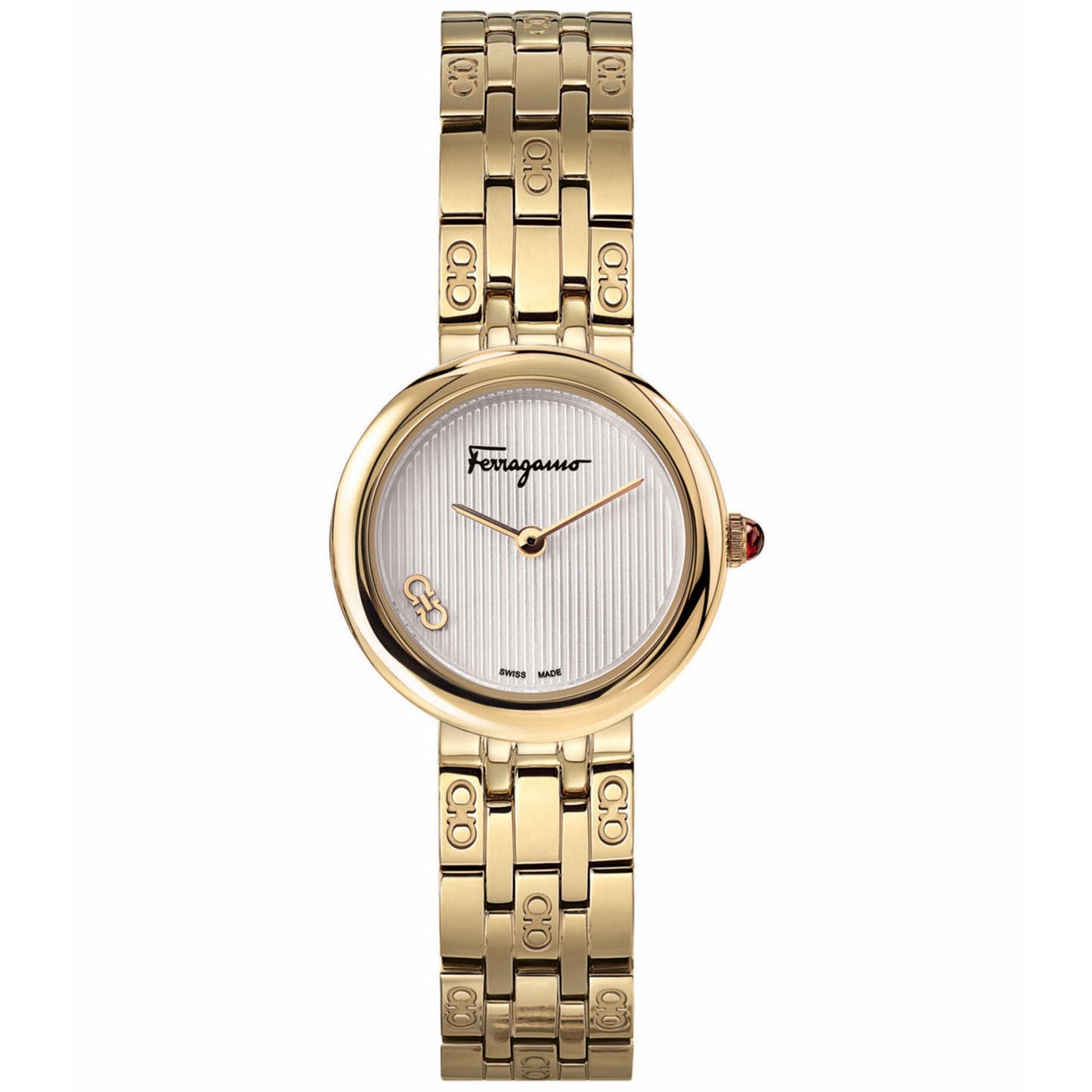 Salvatore Ferragamo Women's Gold Steel Silver Dial Watch