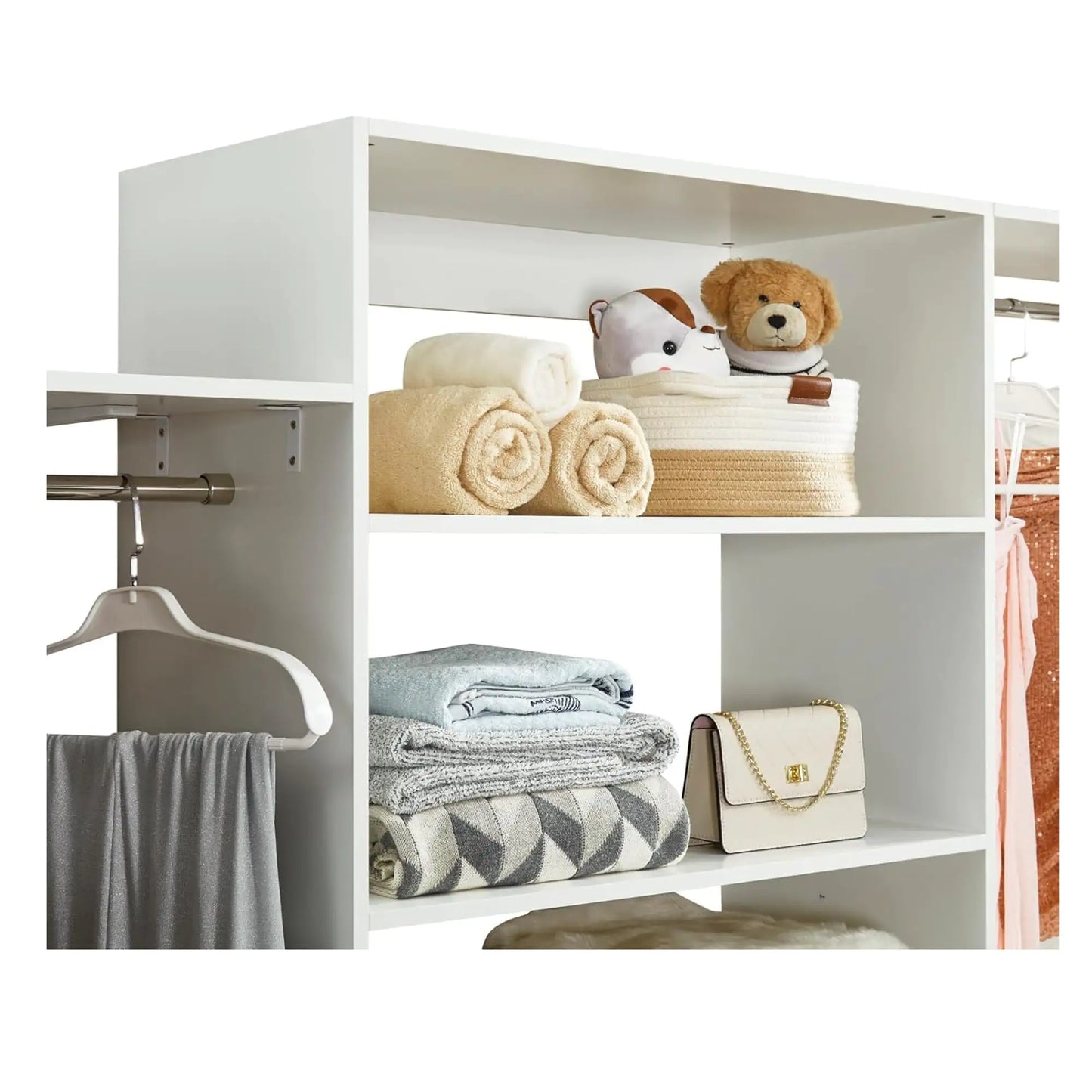 306 Closet Organizer System with Shelves and Drawers - White
