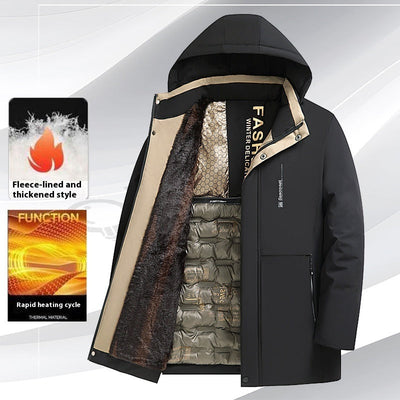 Men's Fleece-Lined Thickened Cotton-Padded Coat