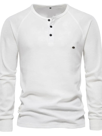 Men's Waffle-Knit Long Sleeve T-Shirt