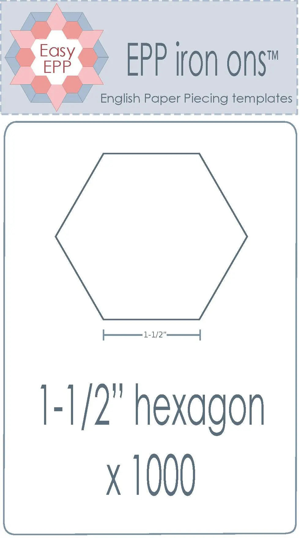 Formas de Piezas de Papel Hexagonales de 1.5" - Paquete de 1000