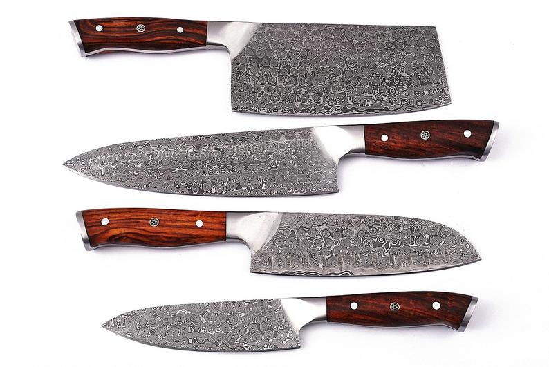 Premium Raindrop Damascus Steel Chef Knife Collection - Korvel