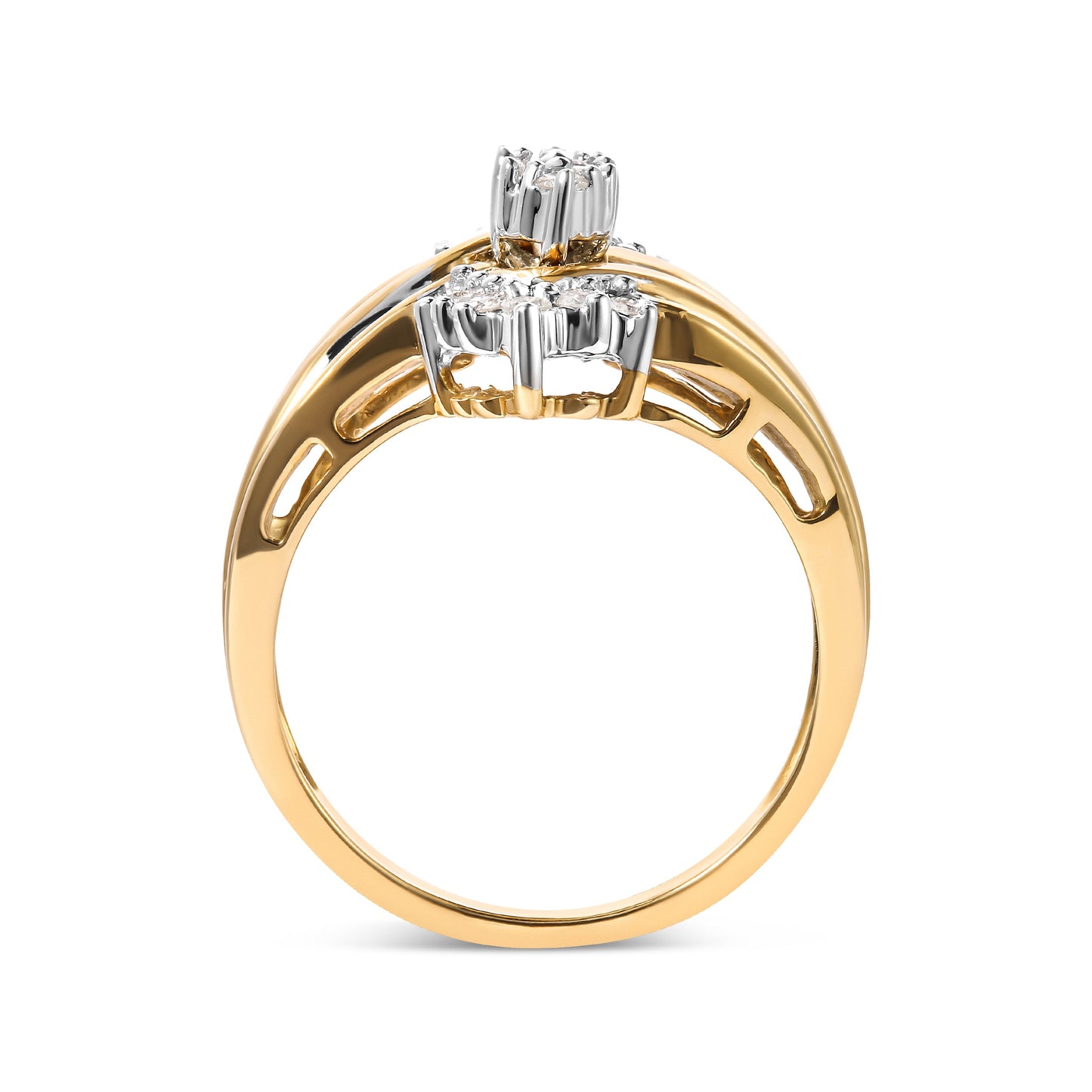 10K Two-Toned Diamond Engagement Ring - 1/2 Cttw, Size 7