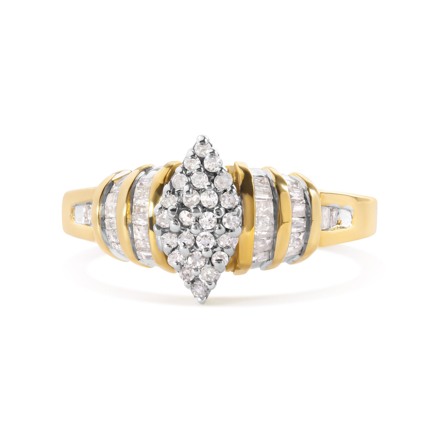 Anillo de Compromiso en Oro Amarillo de 10K con Diamante en Forma de Pera de 1/2 Cttw - Talla 7
