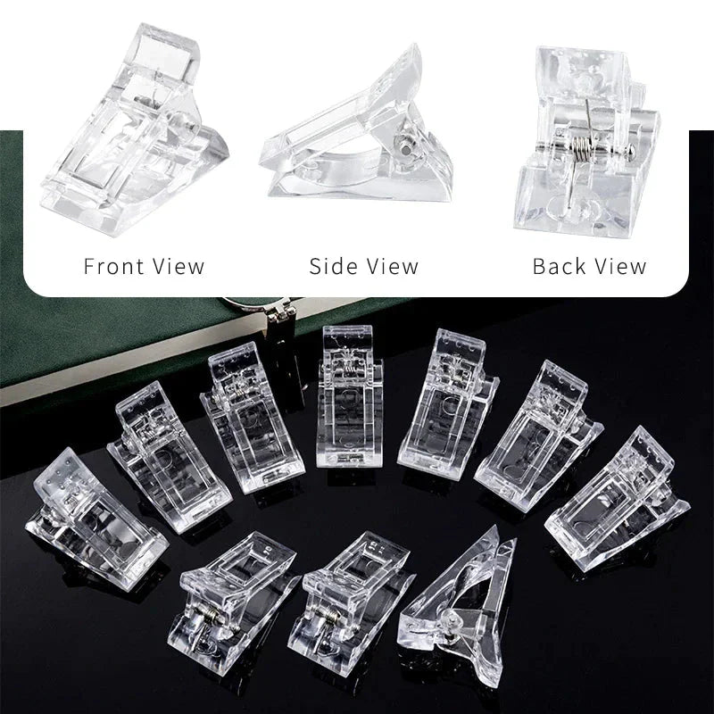 10 PCS Nail Tips Clip for Quick Poly Builder Gel Extensions