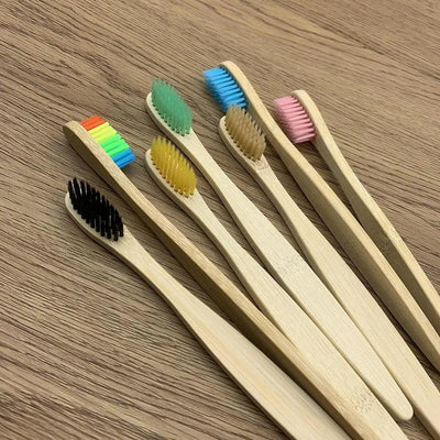Eco-Friendly Bamboo Toothbrush Set - 10 Pack